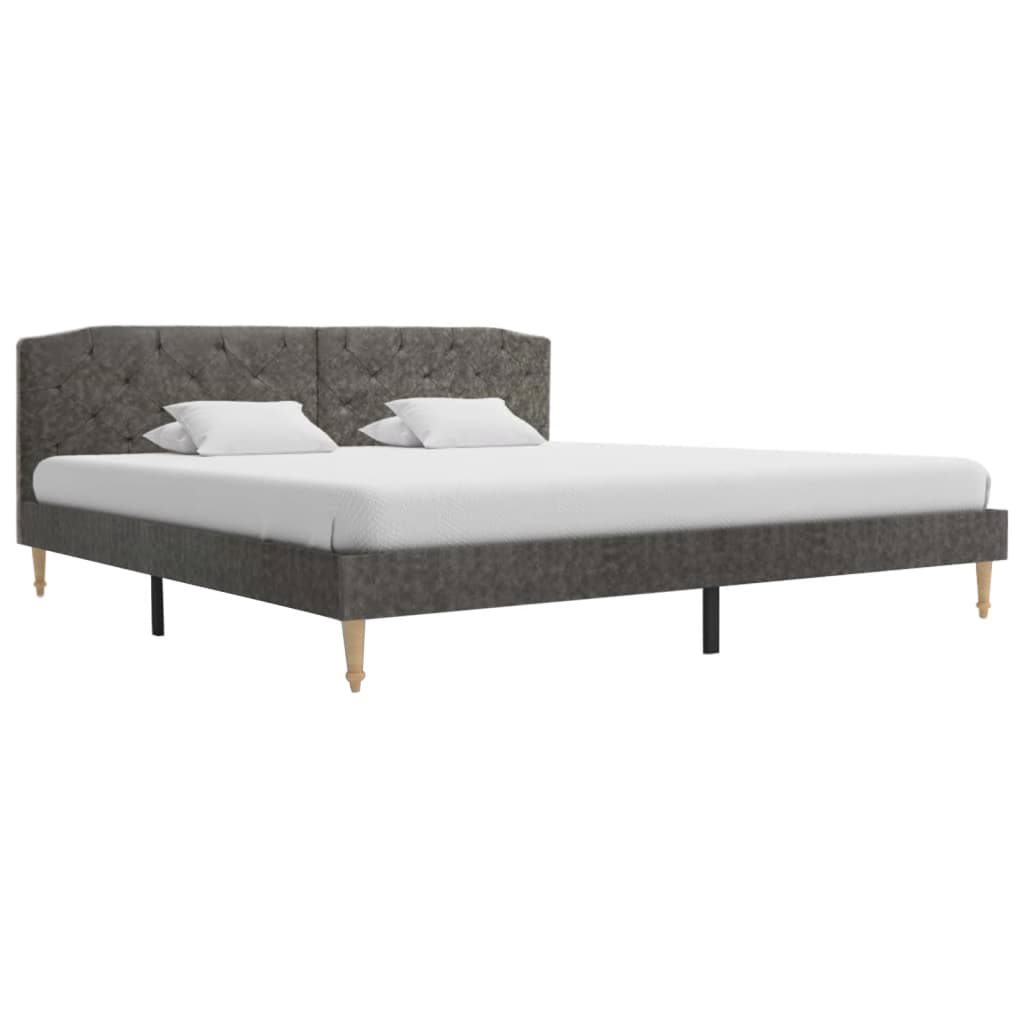 vidaXL Bedframe stof donkergrijs 180x200 cm