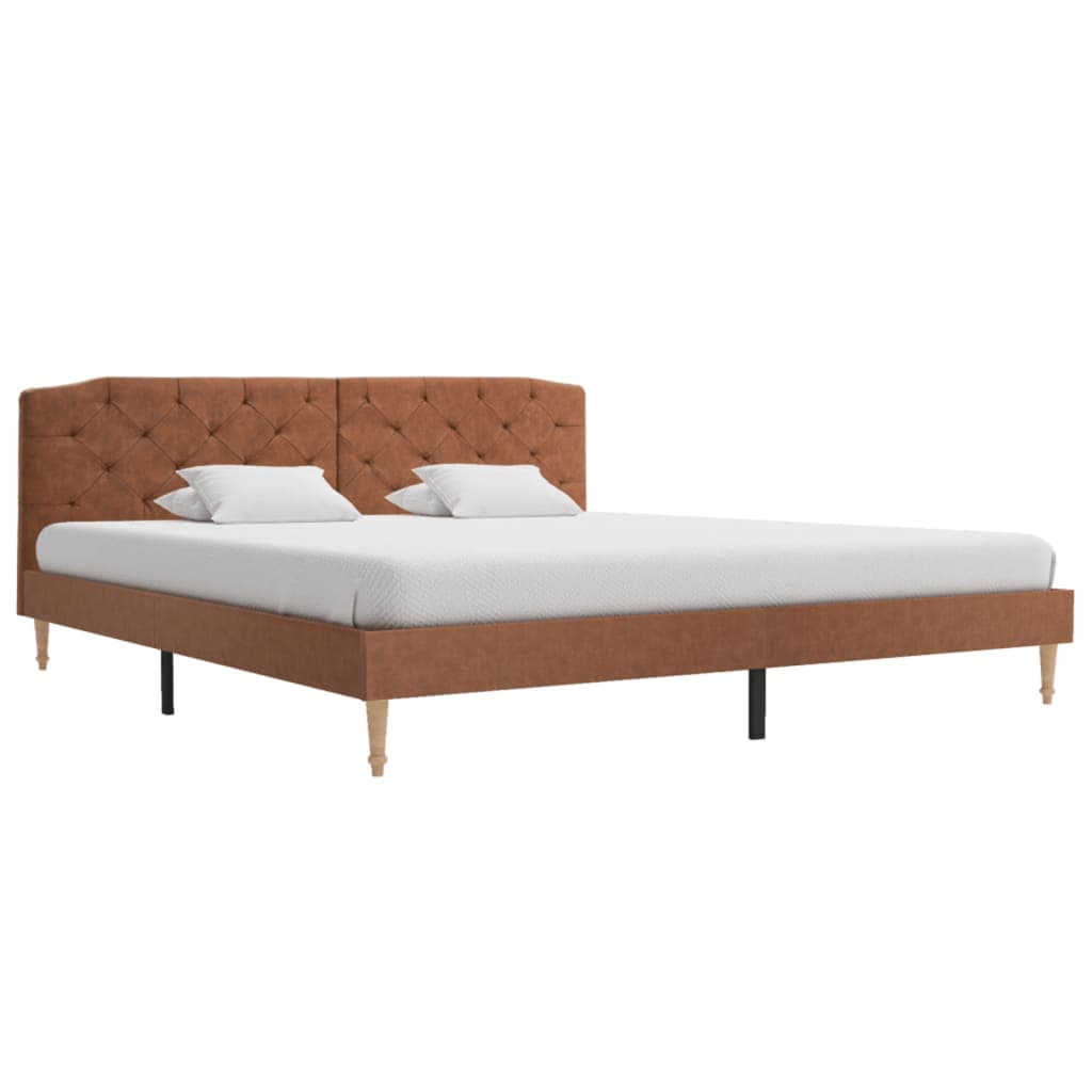 vidaXL Estructura de cama de tela marrón 180x200 cm