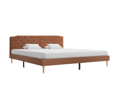 vidaXL Rama łóżka, brązowa, tapicerowana tkaniną, 180 x 200 cm