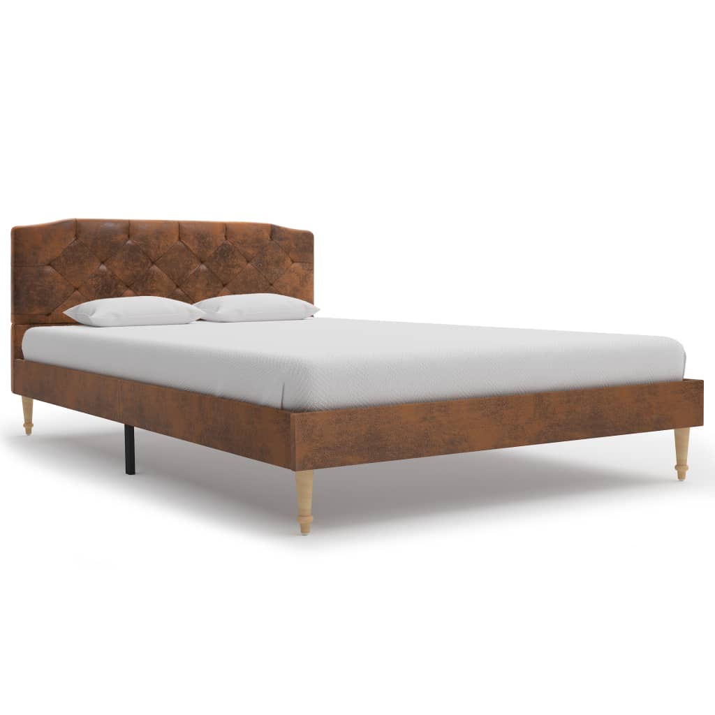 

vidaXL Bedframe kunstsuède bruin 120x200 cm