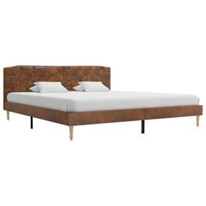 vidaXL Lovos rėmas, rudos spalvos, 180x200 cm, dirbtinė versta oda