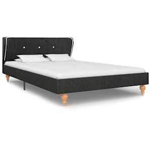 vidaXL Estructura de cama de arpillera gris oscuro 120x200 cm