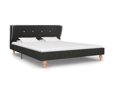 vidaXL Lovos rėmas, tamsiai pilkos sp., 140x200cm, burlapas