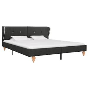 vidaXL Lovos rėmas, tamsiai pilkos sp., 160x200cm, burlapas