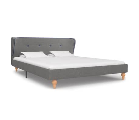 vidaXL Estructura de cama de tela gris claro 140x200 cm