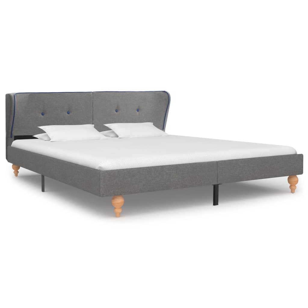 vidaXL Rama łóżka, jasnoszara, tapicerowana tkaniną, 160 x 200 cm