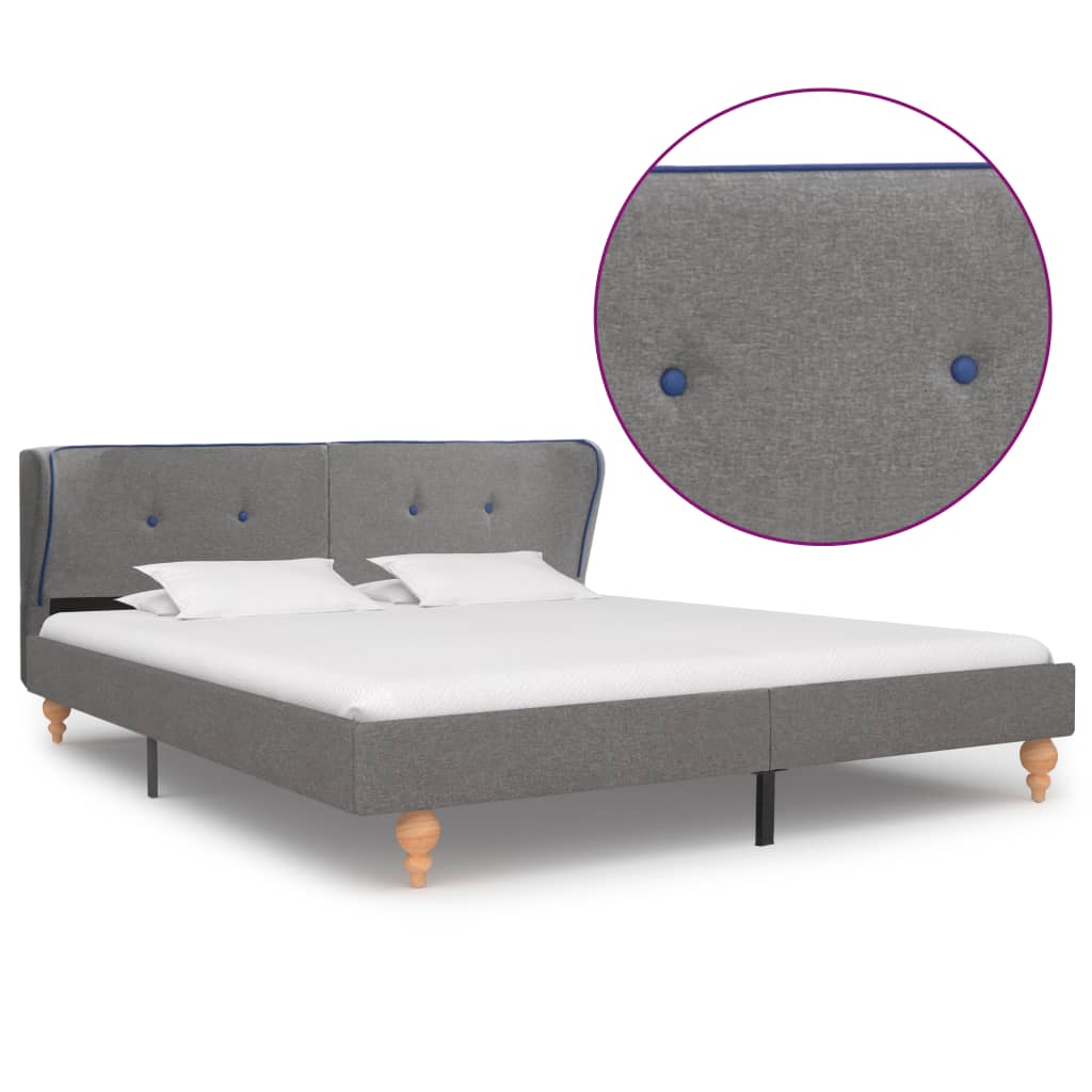 280576 vidaXL Bed Frame Light Grey Fabric 180×200 cm