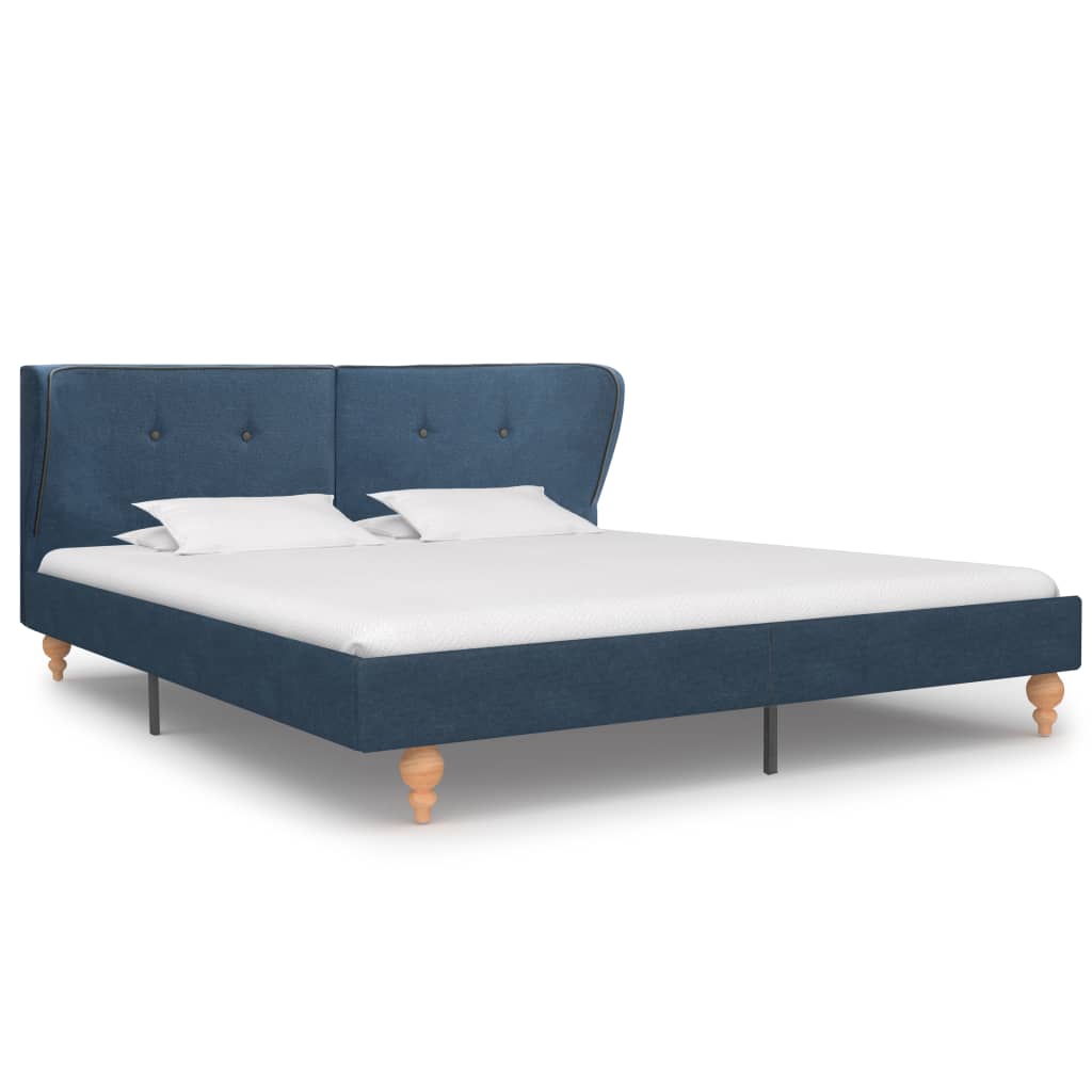 vidaXL Rám postele modrý látkový 160x200 cm