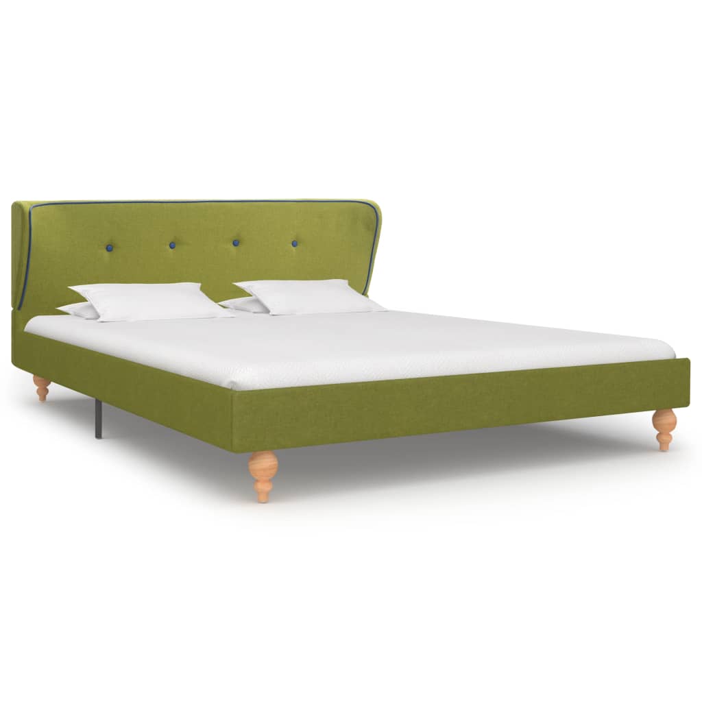 vidaXL Cadre de lit Vert Tissu 140 x 200 cm