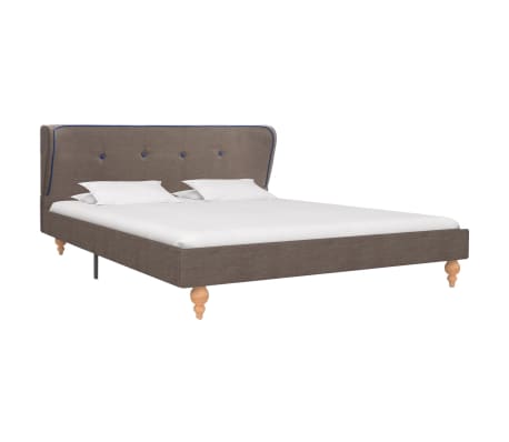 vidaXL Cadre de lit Taupe Tissu 140 x 200 cm