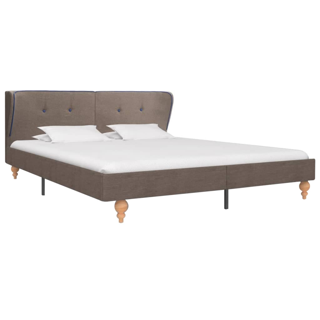 vidaXL Cadre de lit Taupe Tissu 160 x 200 cm