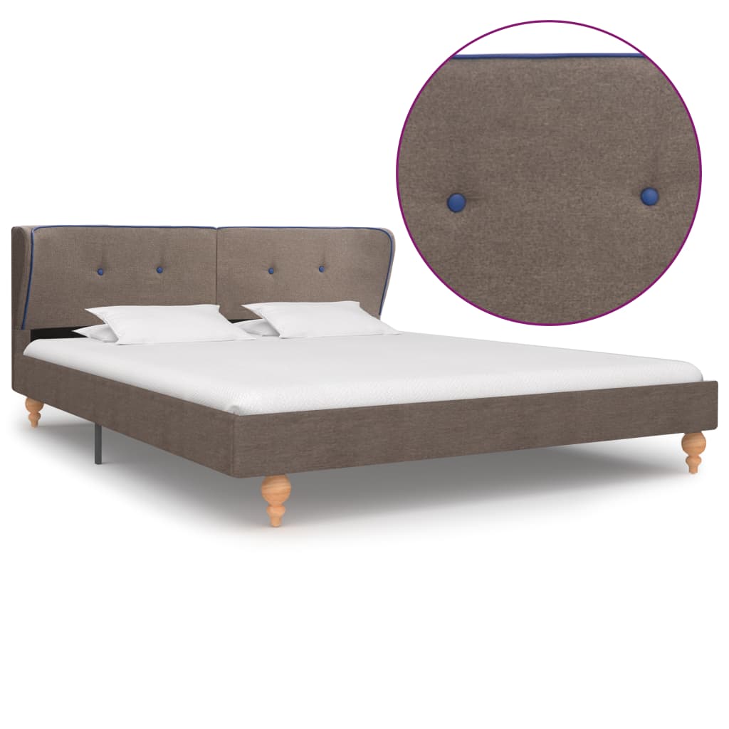 280591 vidaXL Bed Frame Taupe Fabric 180×200 cm