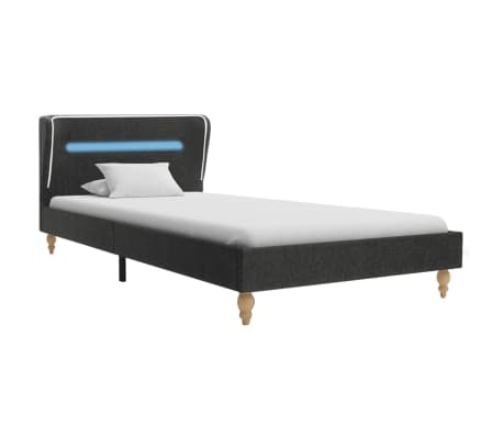 vidaXL Estrutura de cama c/ LEDs 90x200cm serapilheira cinzento-escuro