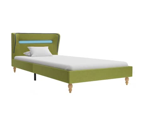 vidaXL Bedframe met LED stof groen 90x200 cm