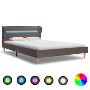 Rám postele s LED světlem taupe textil 140 x 200 cm