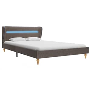 Rám postele s LED světlem taupe textil 140 x 200 cm - obrázek 2