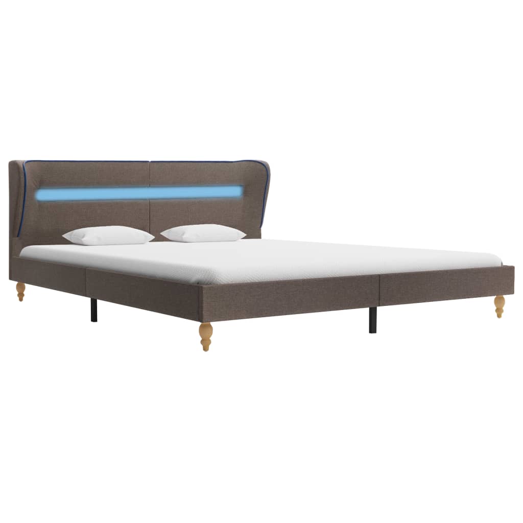 

vidaXL Bedframe met LED stof taupe 160x200 cm