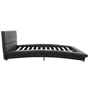Rám postele černý umělá kůže 200 x 120 cm - obrázek 5