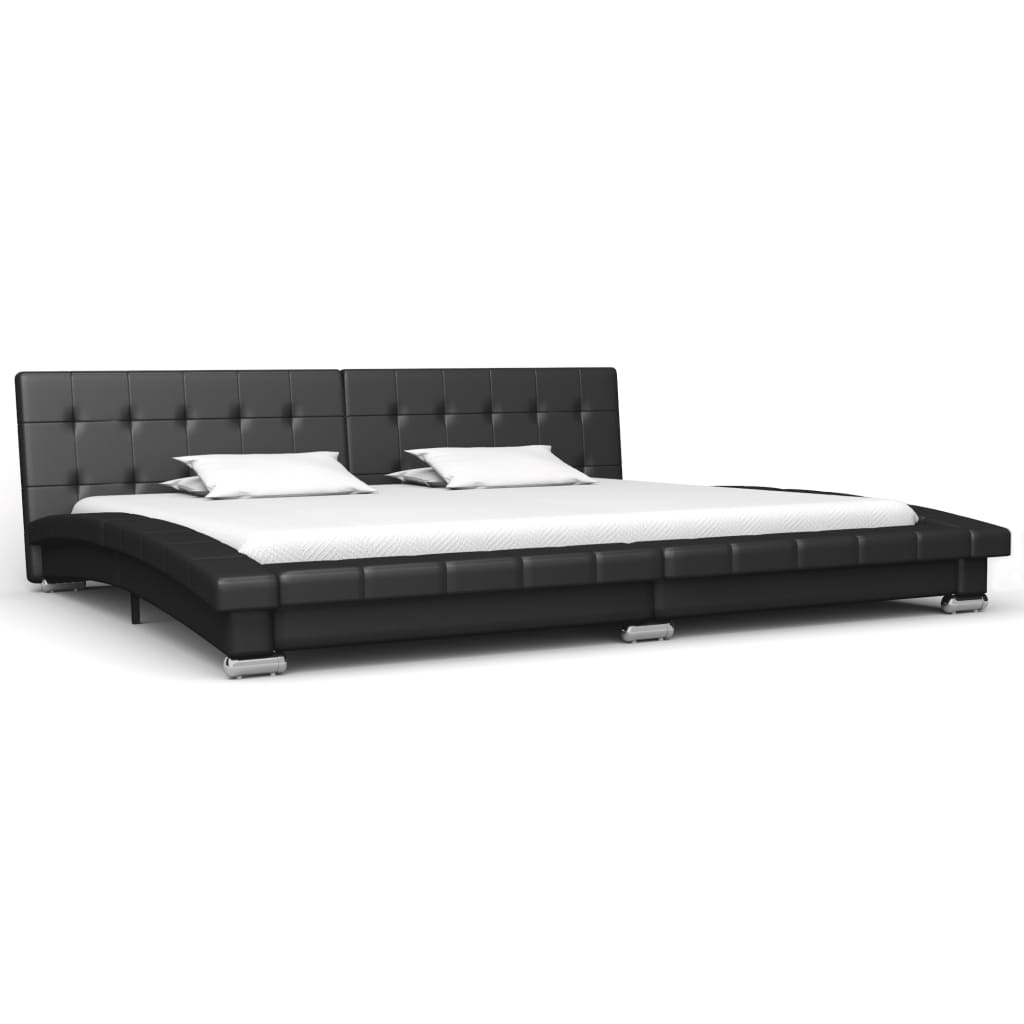 vidaXL Estrutura de cama 200x180 cm couro artificial preto