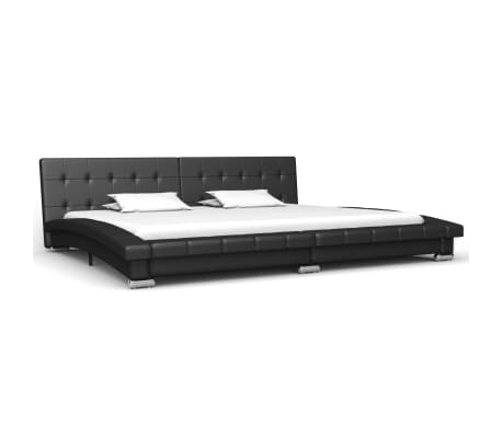 vidaXL Estrutura de cama 200x180 cm couro artificial preto