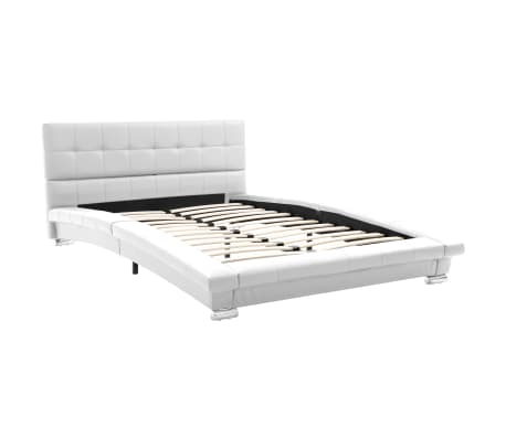 vidaXL Estructura de cama de cuero artificial blanco 200x120 cm