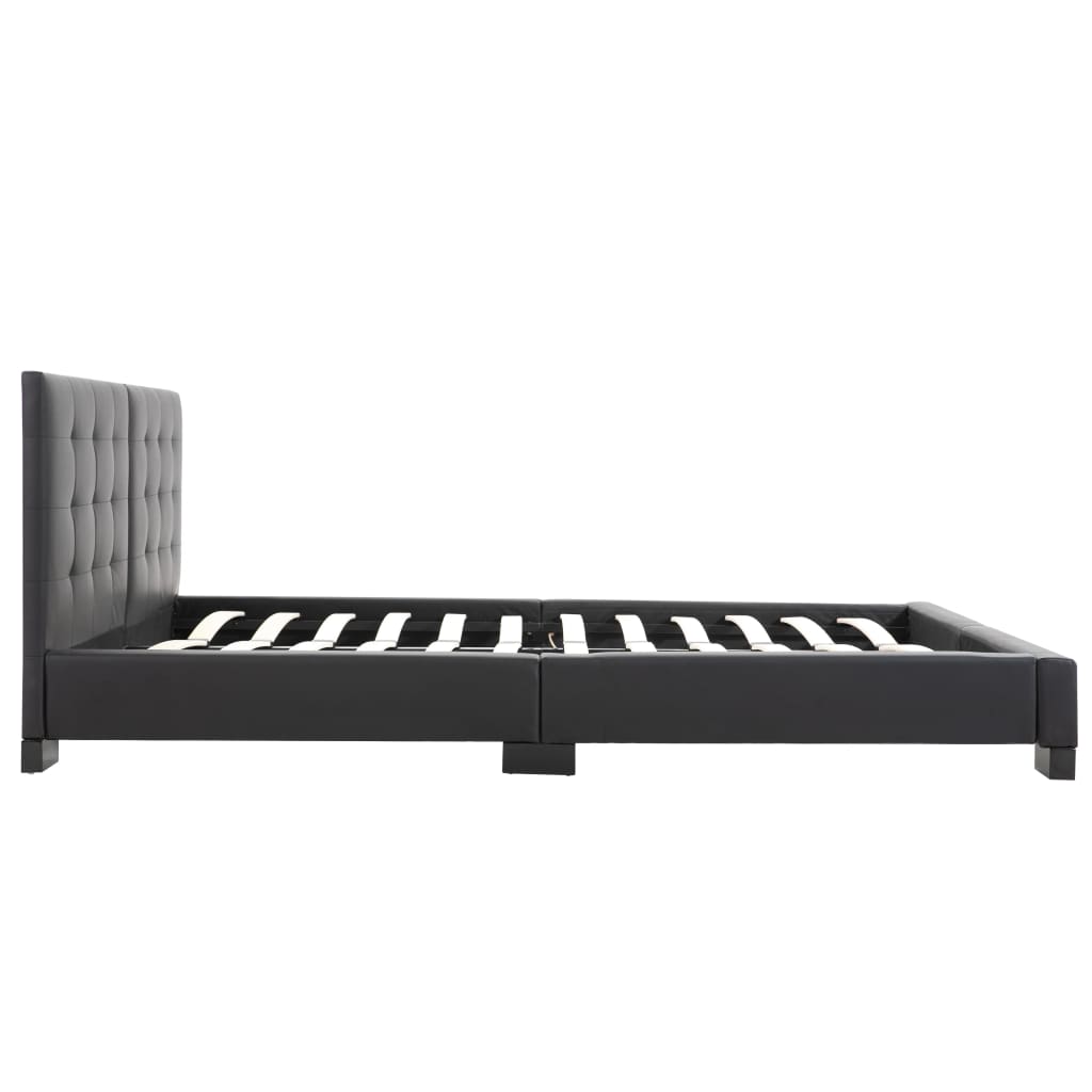 Estructura de Cama de Cuero Sintético 90x200cm Blanco/Negro Multitamaño vidaXL - Imagen 6 de 10