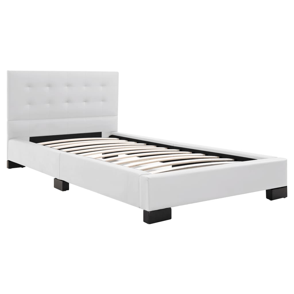 

vidaXL Bedframe kunstleer wit 90x200 cm
