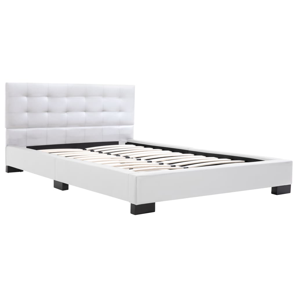 vidaXL Bedframe kunstleer wit 120x200 cm afbeelding
