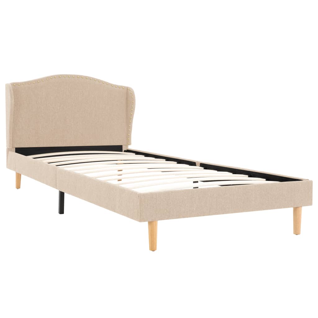 

vidaXL Bedframe stof beige 90x200 cm
