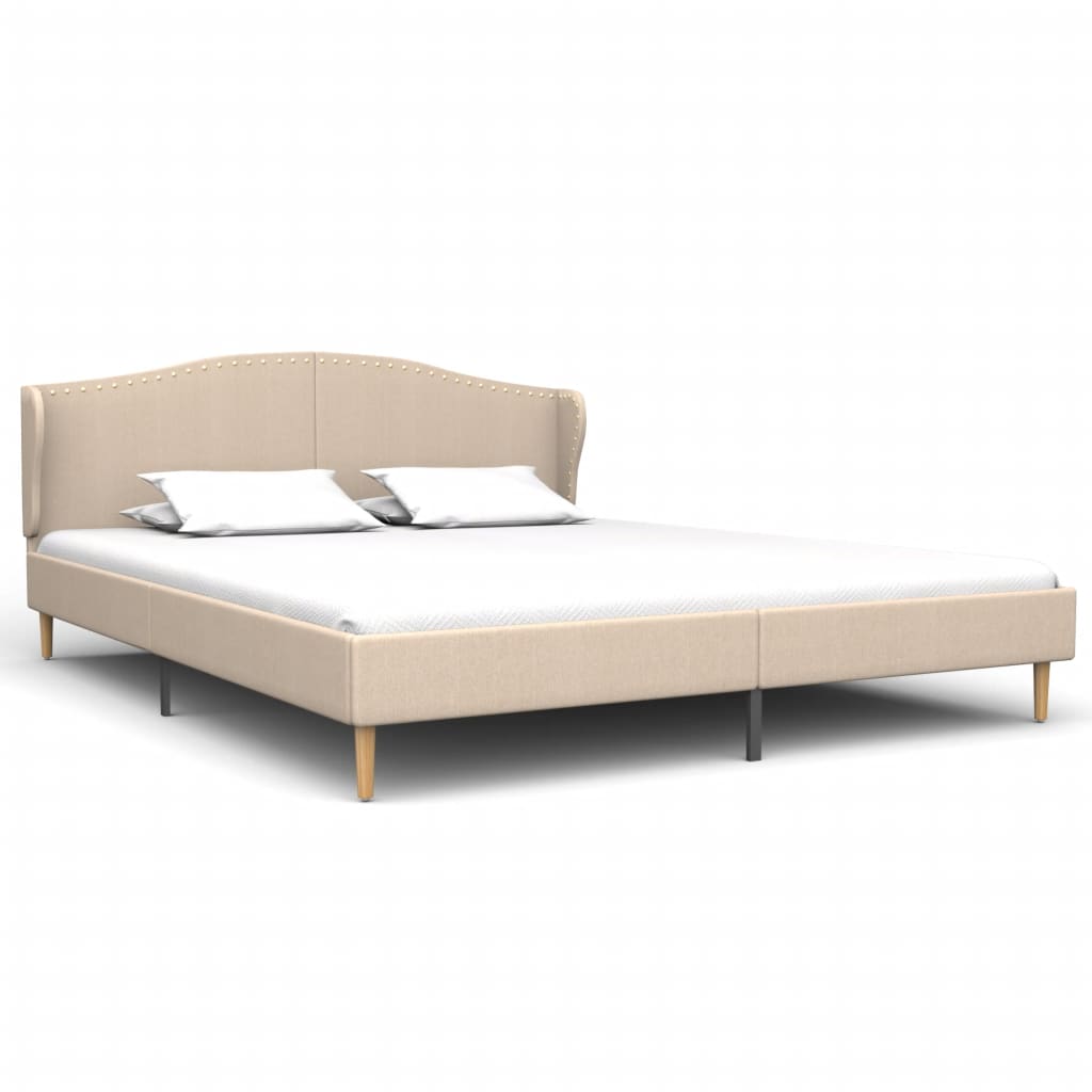 vidaXL Estructura de cama de tela beige 180x200 cm