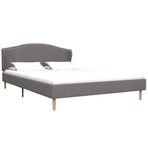 vidaXL Lovos rėmas, &scaron;viesiai pilkas, 140x200 cm, audinys