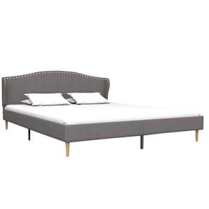 vidaXL Lovos rėmas, &scaron;viesiai pilkas, 160x200 cm, audinys