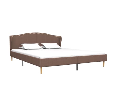 vidaXL Rama łóżka, brązowa, tapicerowana tkaniną, 160 x 200 cm