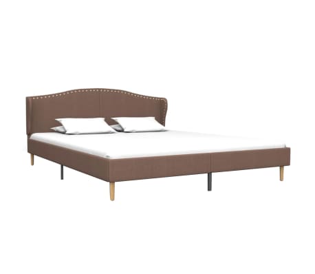 vidaXL Rama łóżka, brązowa, tapicerowana tkaniną, 180 x 200 cm