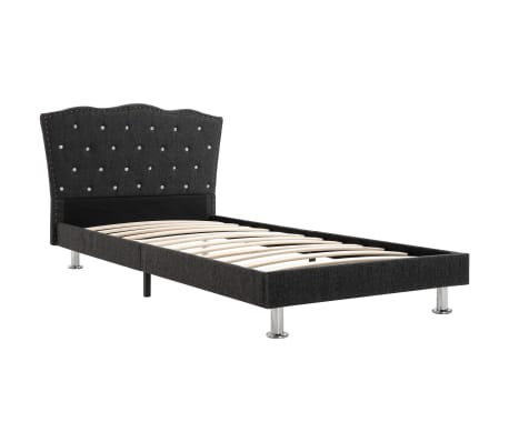 vidaXL Bed Frame Dark Grey Fabric 90x190 cm 3FT Single