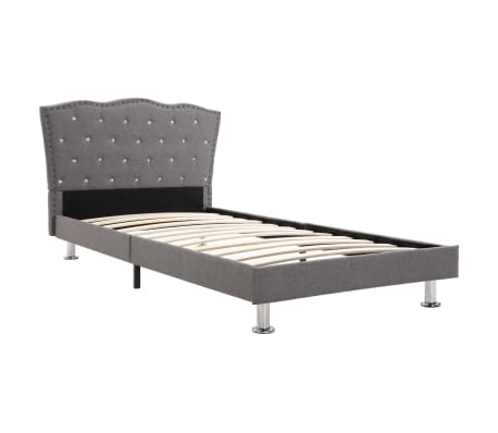 vidaXL Bed Frame Light Grey Fabric 90x190 cm 3FT Single