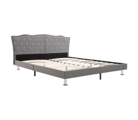 vidaXL Bed Frame Light Grey Fabric 150x200 cm 5FT King Size