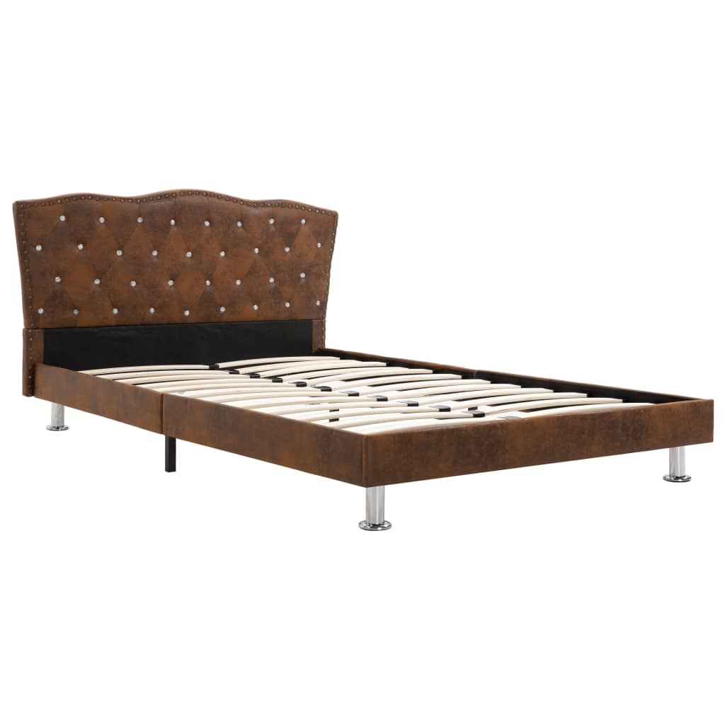 

vidaXL Bedframe kunstsuède bruin 120x190 cm