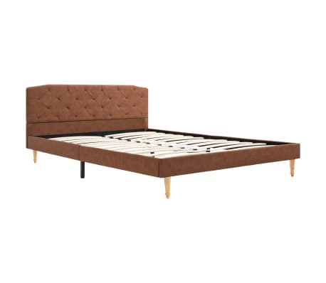 vidaXL Bed Frame Brown Fabric 135x190 cm Double