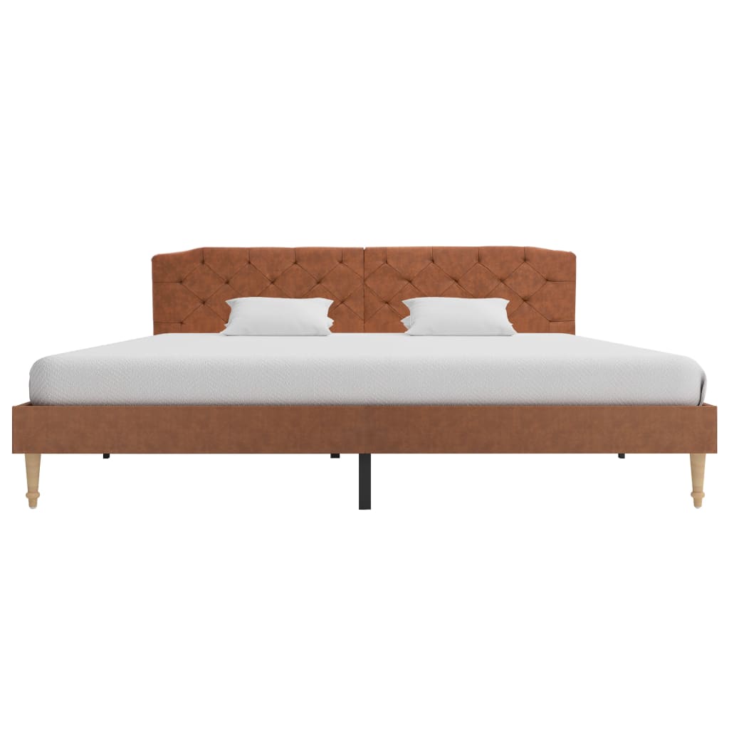 vidaXL Bed Frame Brown Fabric 180x200 cm 6FT Super King