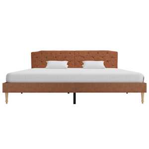 280691 vidaXL Bed Frame Brown Fabric 180x200 cm (UK/NO/IE/FI/DE/FR/NL only)