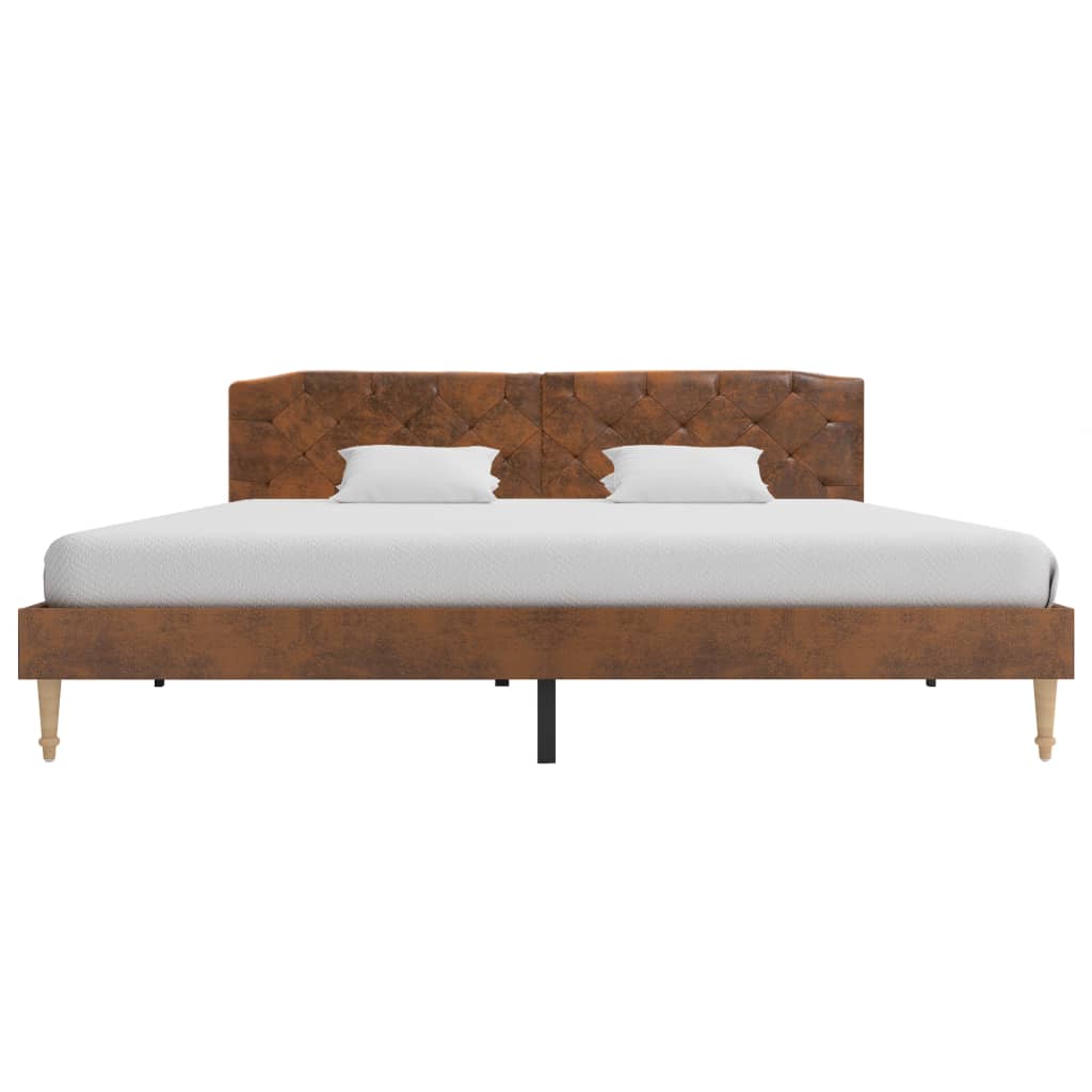 

vidaXL Bedframe kunstsuède bruin 180x200 cm