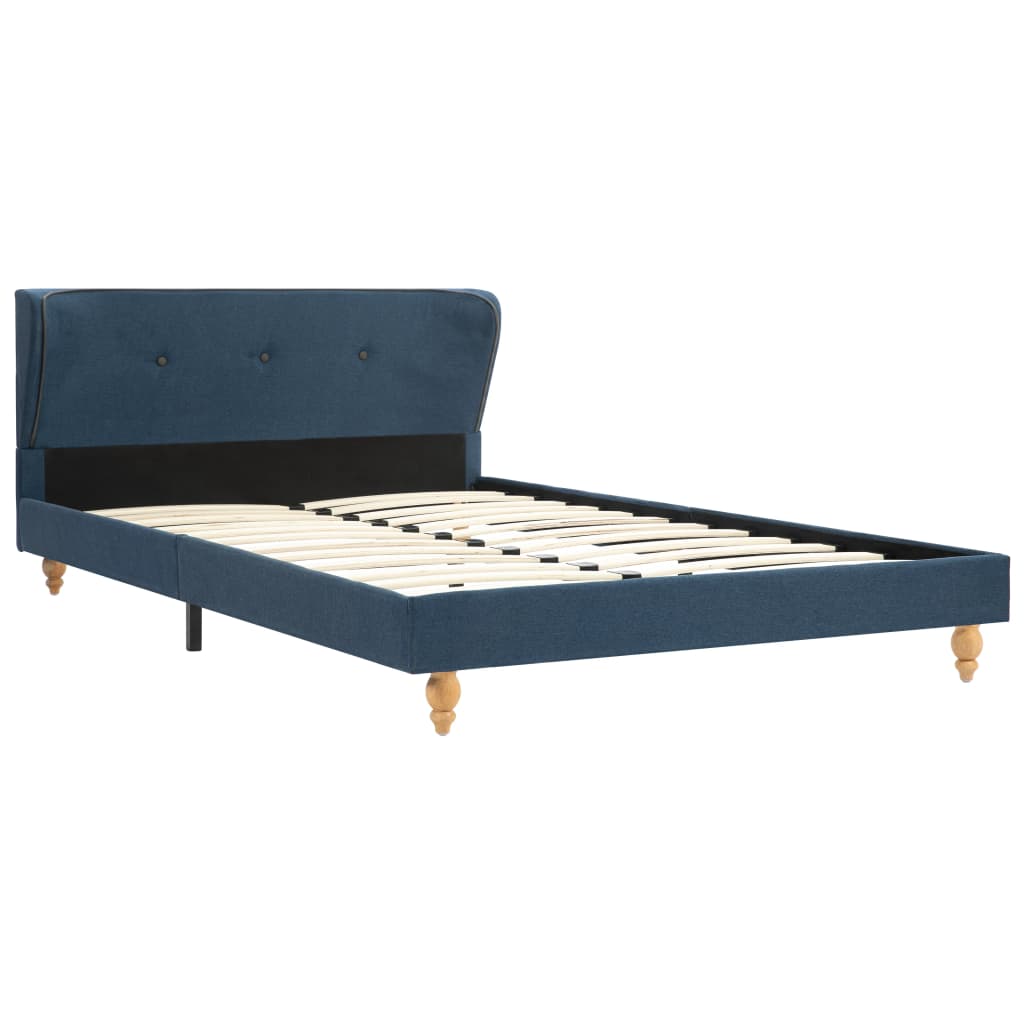 vidaXL Bed Frame Blue Fabric 120x190 cm 4FT Small Double