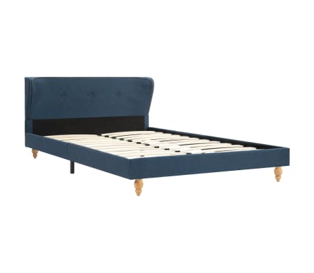 vidaXL Bed Frame Blue Fabric 120x190 cm 4FT Small Double