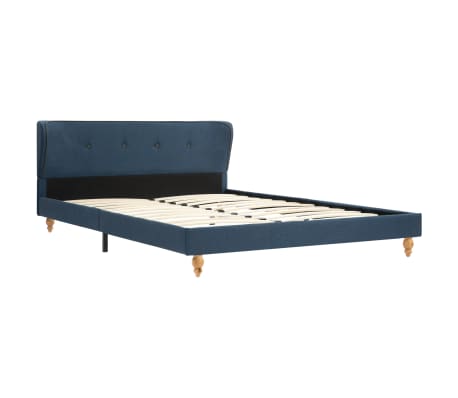 280706 vidaXL Bed Frame Blue Fabric 135x190 cm (UK/NO/IE/FI/DE/FR/NL only)