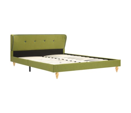 280710 vidaXL Bed Frame Green Fabric 135x190 cm (UK/NO/IE/FI/DE/FR/NL only)