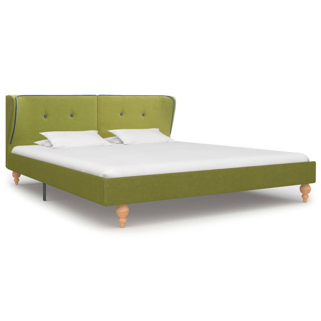 280711 vidaXL Bed Frame Green Fabric 150×200 cm (UK/NO/IE/FI/DE/FR/NL only)