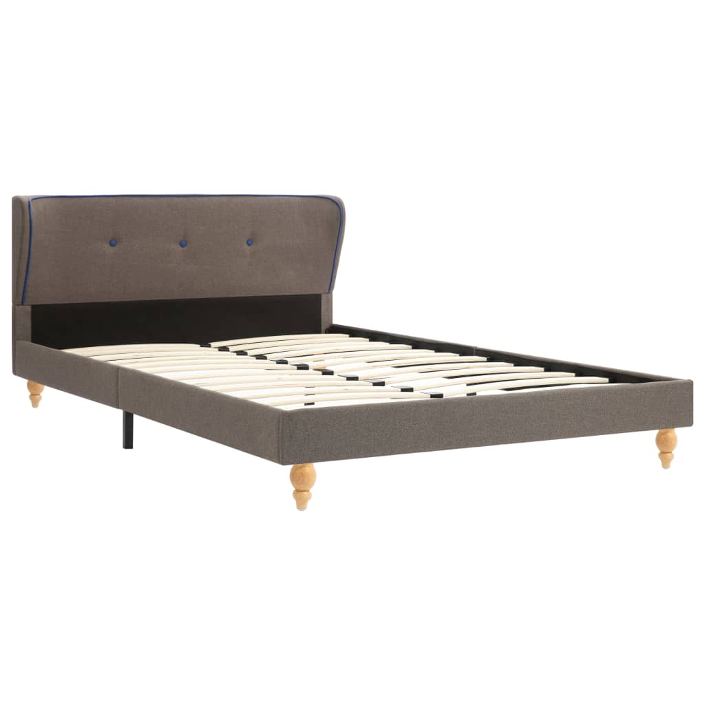 vidaXL Bed Frame Taupe Fabric 120x190 cm 4FT Small Double