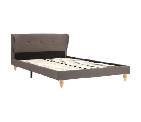 vidaXL Bed Frame Taupe Fabric 120x190 cm 4FT Small Double