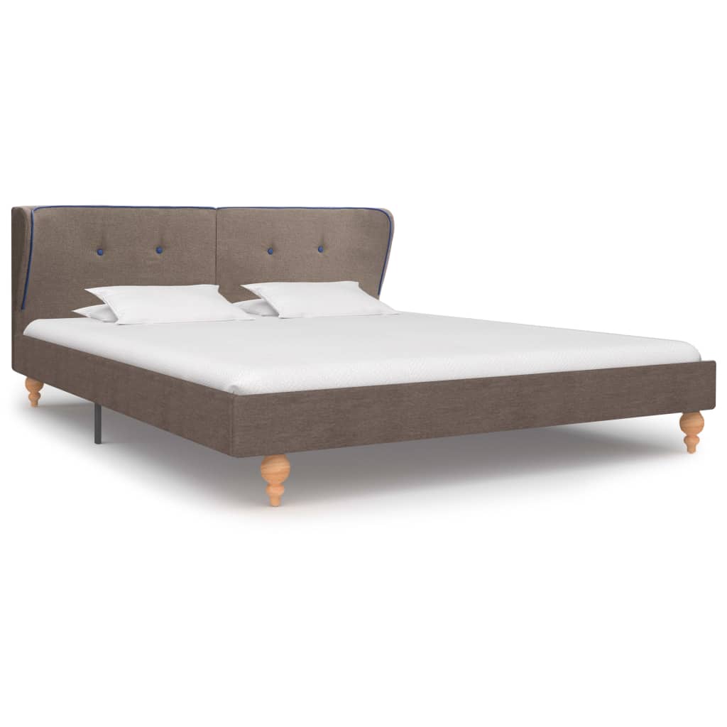 280715 vidaXL Bed Frame Taupe Fabric 150×200 cm (UK/NO/IE/FI/DE/FR/NL only)